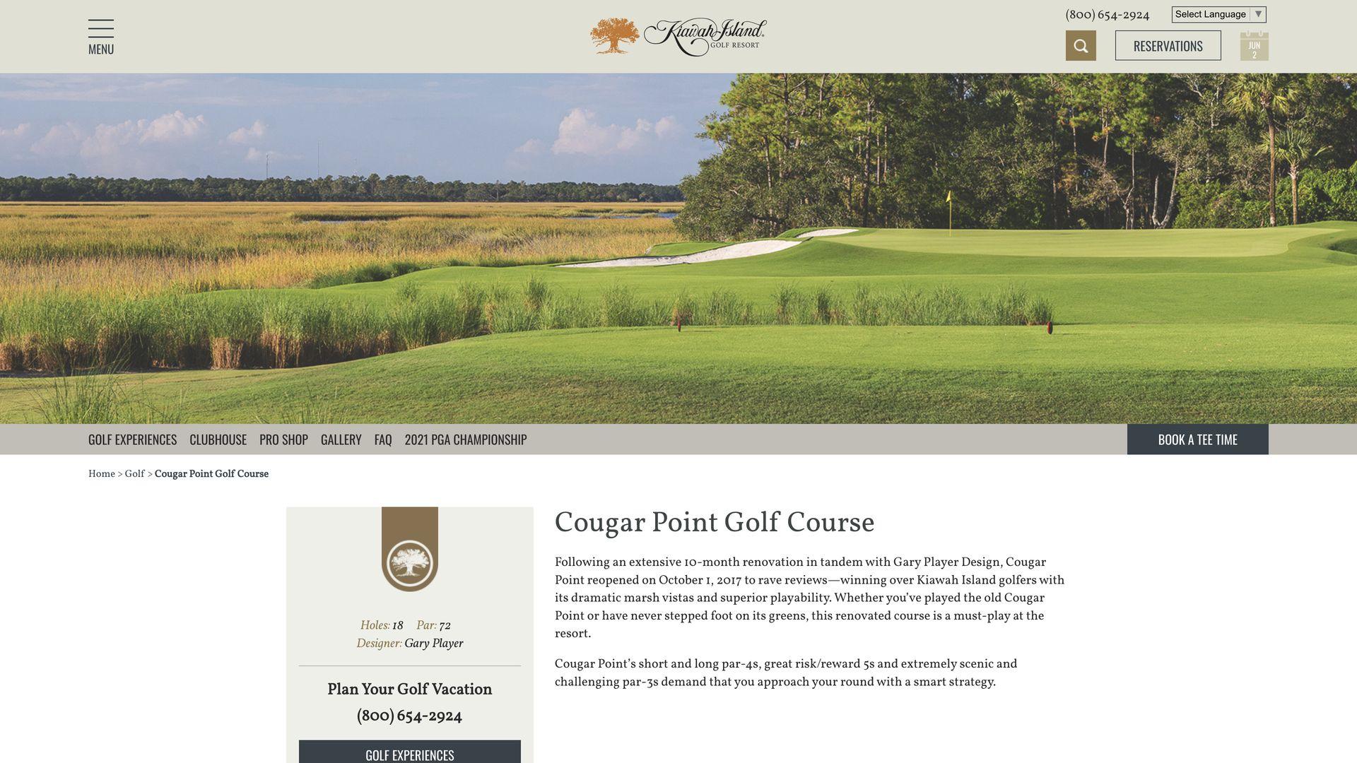 Golf Course Company Cougar Point Golf Course