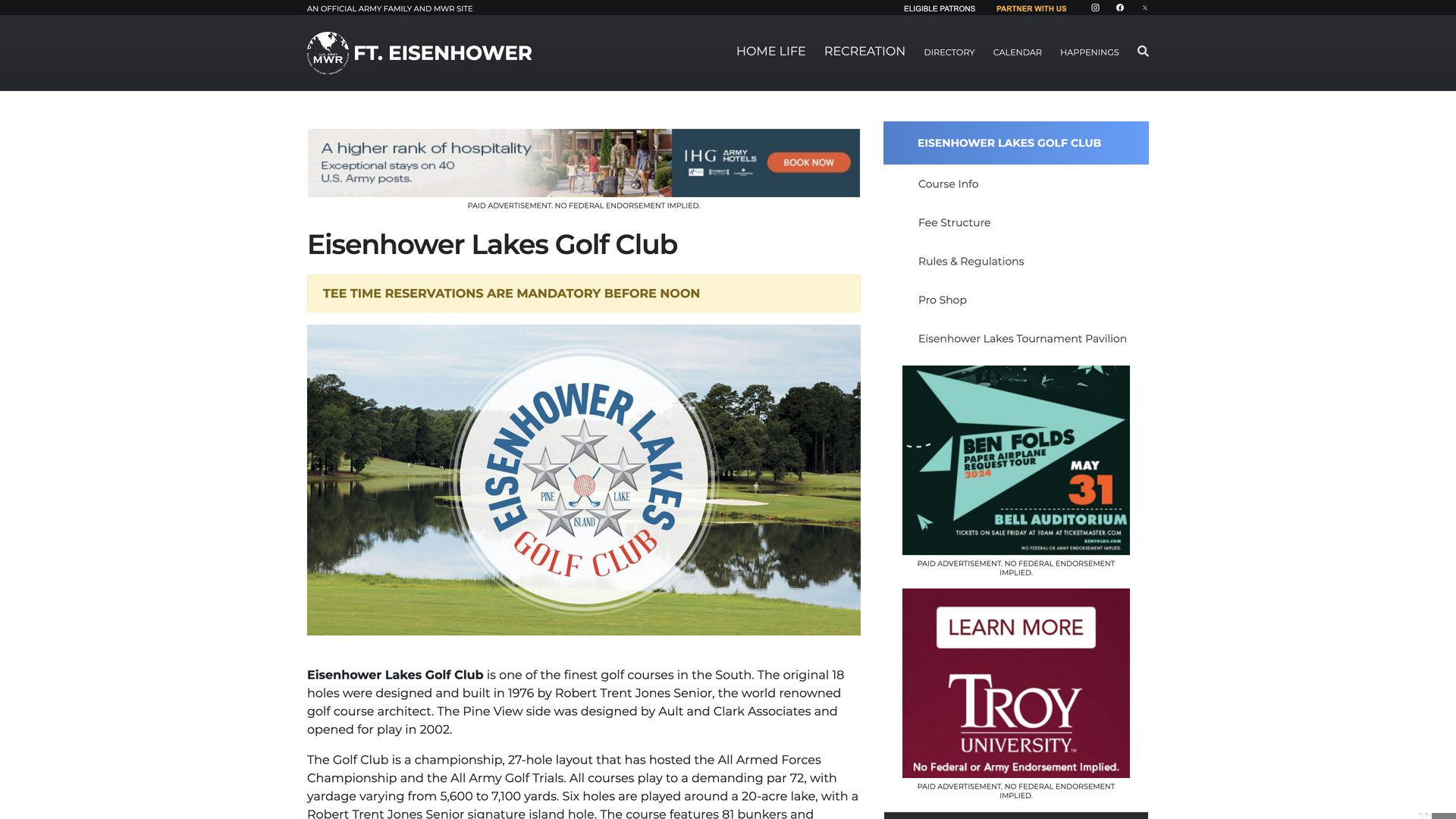 Golf Course Company Eisenhower Lakes Golf Club