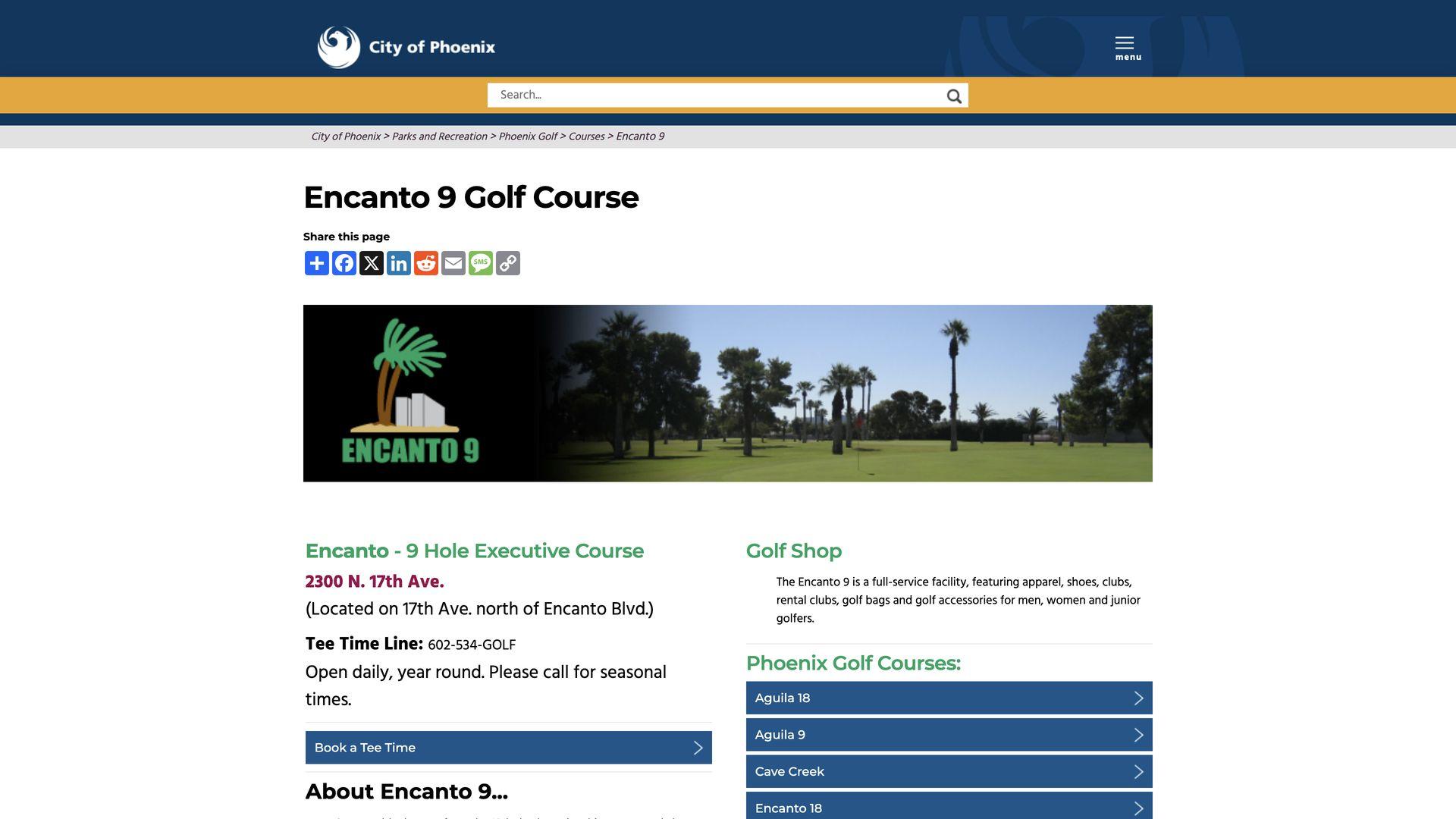 Golf Course Company Encanto 9-Hole Golf Course