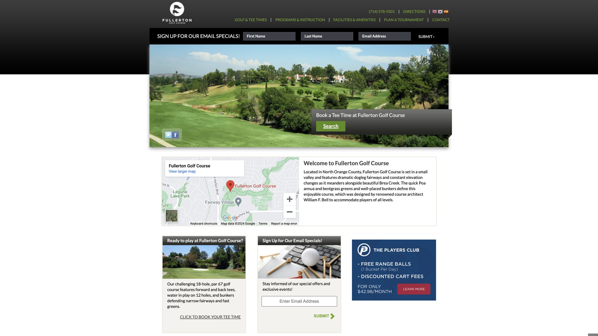 Golf Course Company Fullerton Golf Course