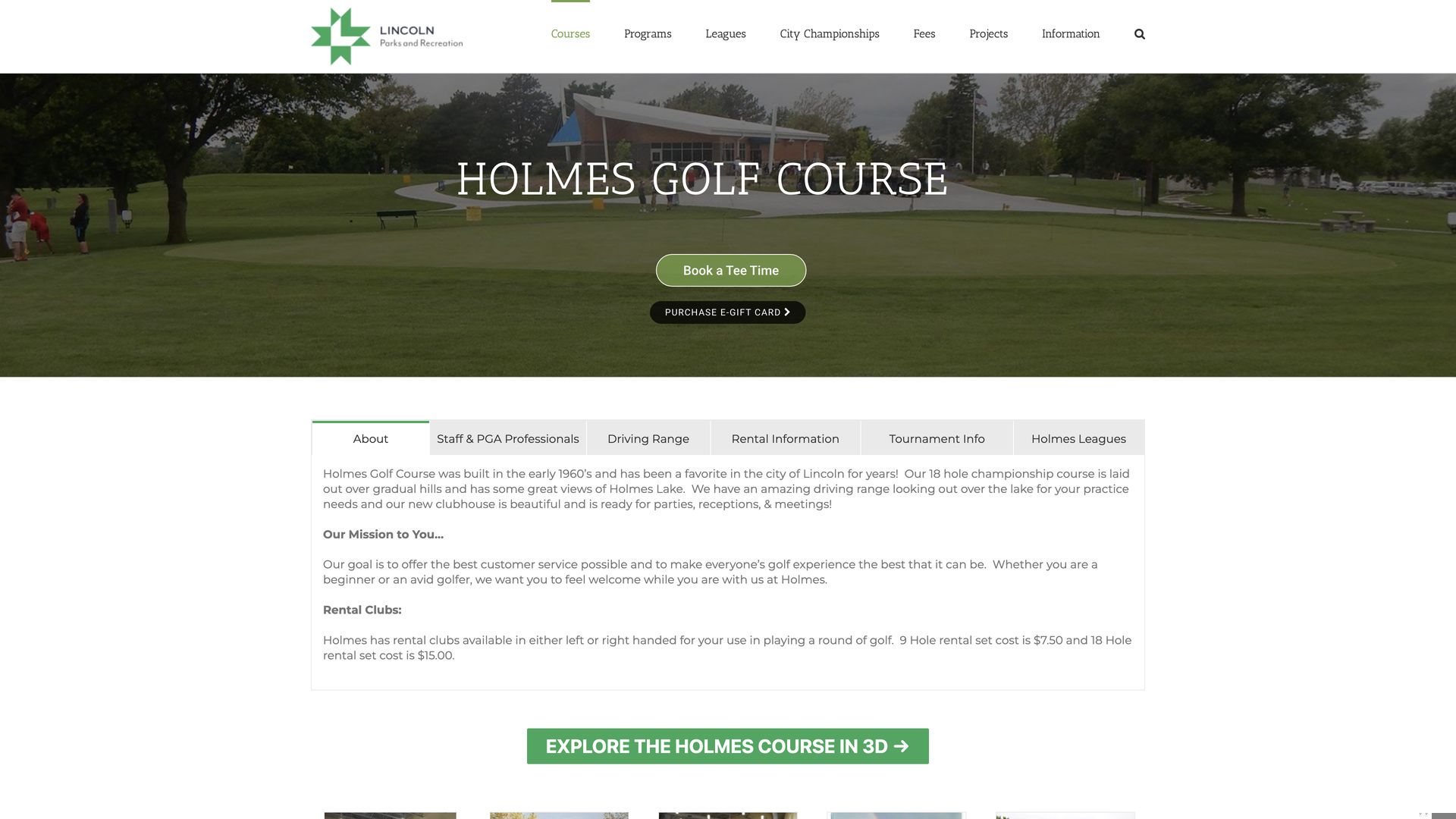 Golf Course Company Holmes Park Golf Course