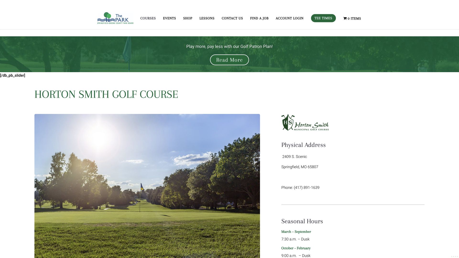 Golf Course Company Horton Smith Golf Course