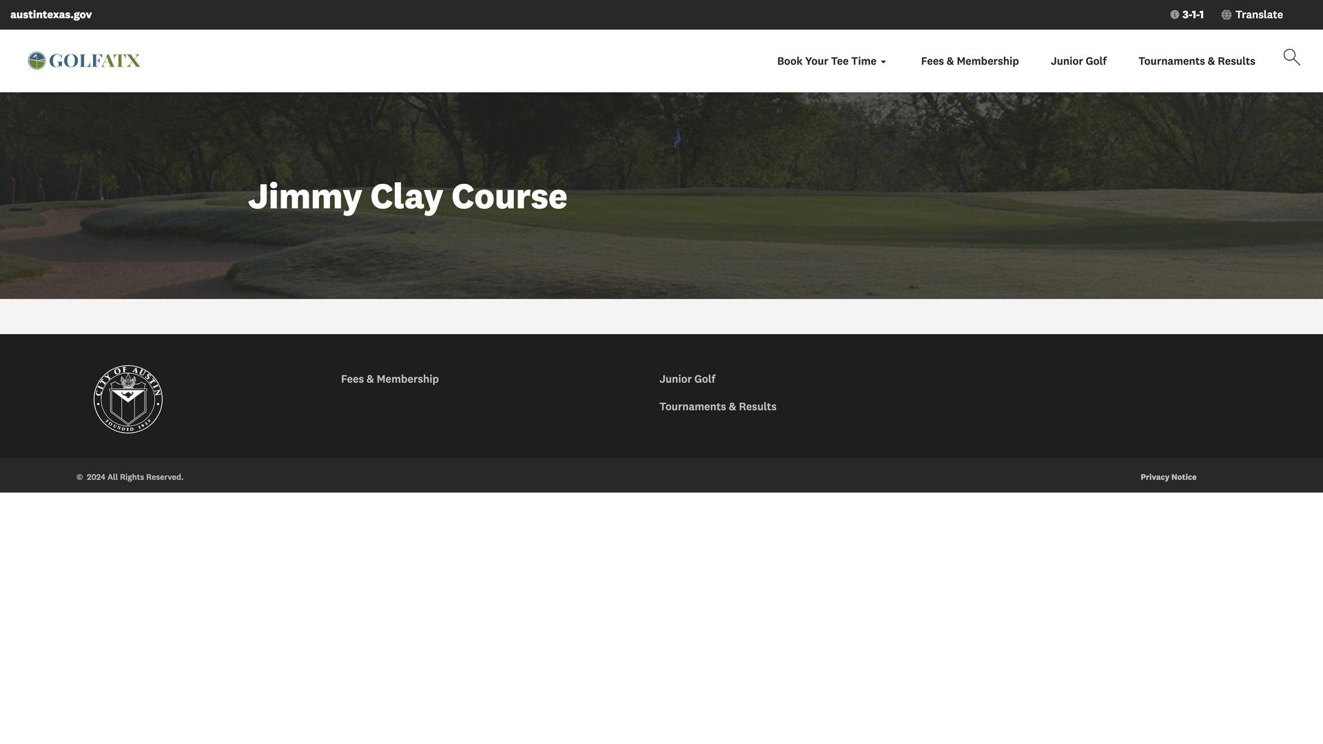 Golf Course Company Jimmy Clay Golf Course