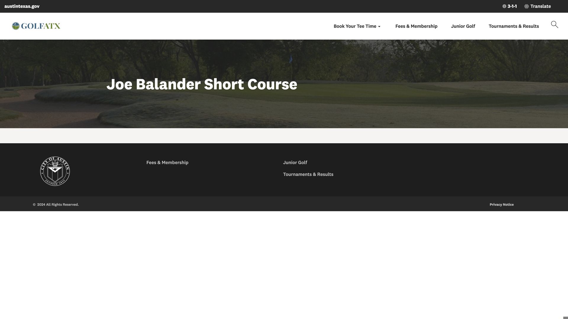 Golf Course Company Joe Balander Short Course