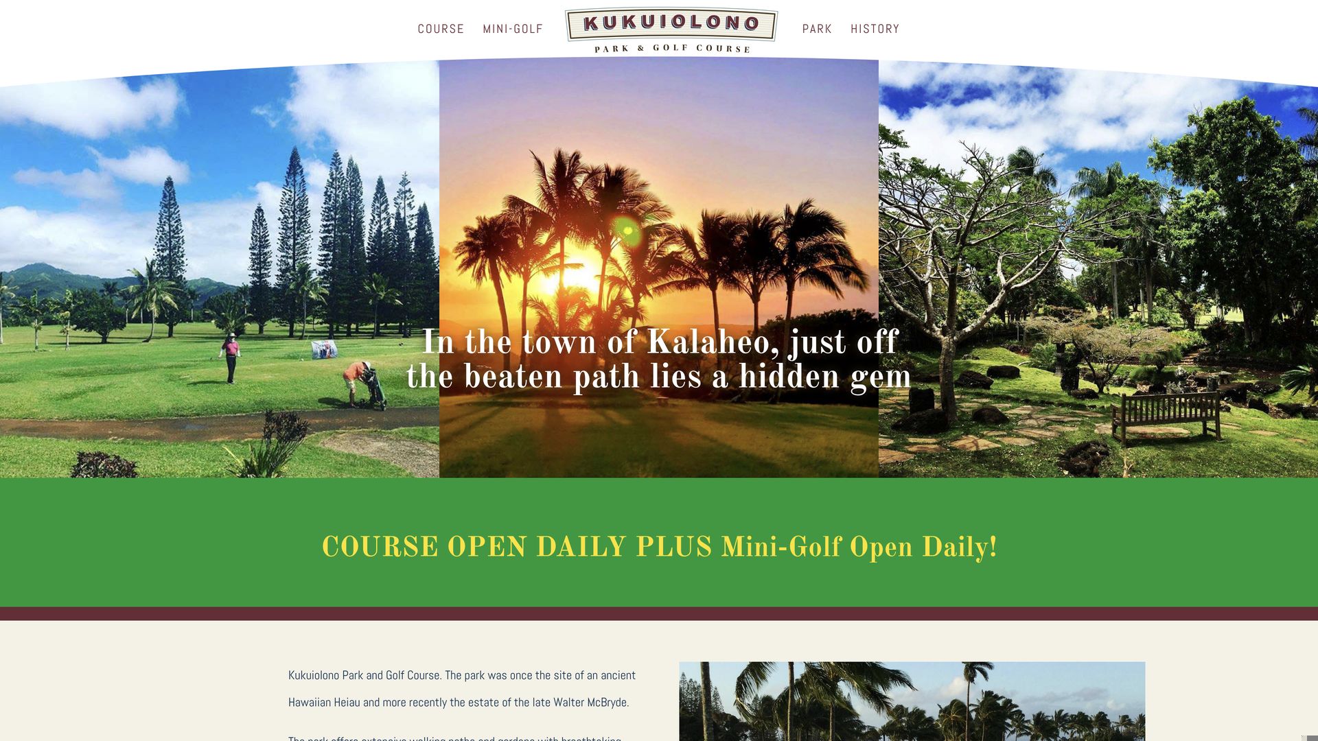 Golf Course Company Kukuiolono Park & Golf Course