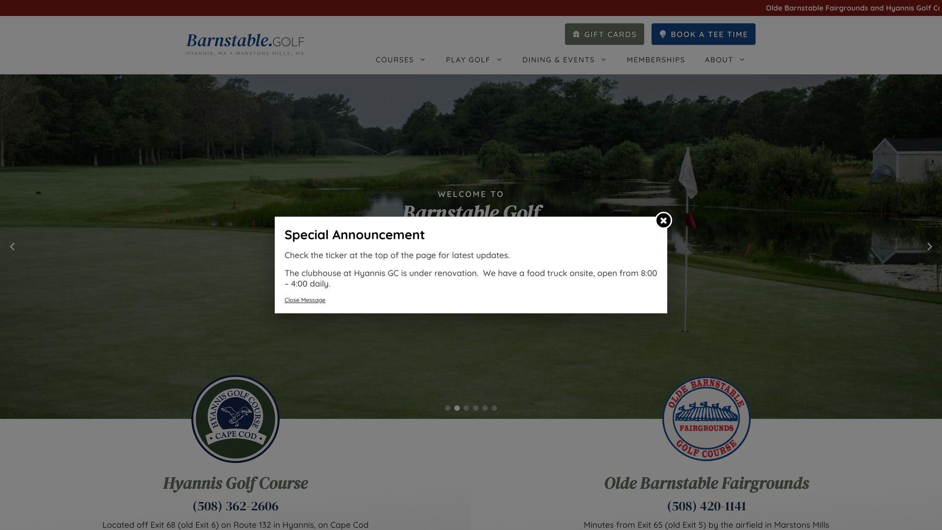 Golf Course Company Olde Barnstable Fairgrounds Golf Course