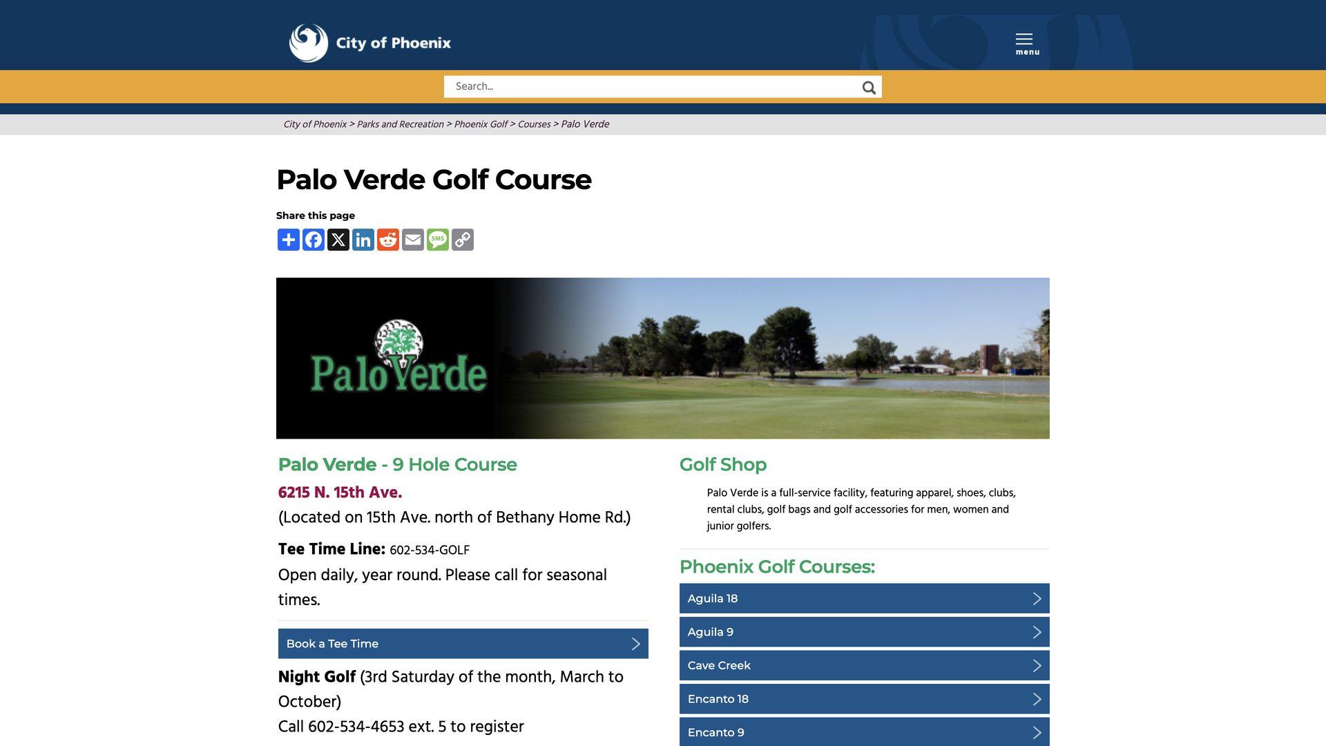 Golf Course Company Palo Verde Golf Course