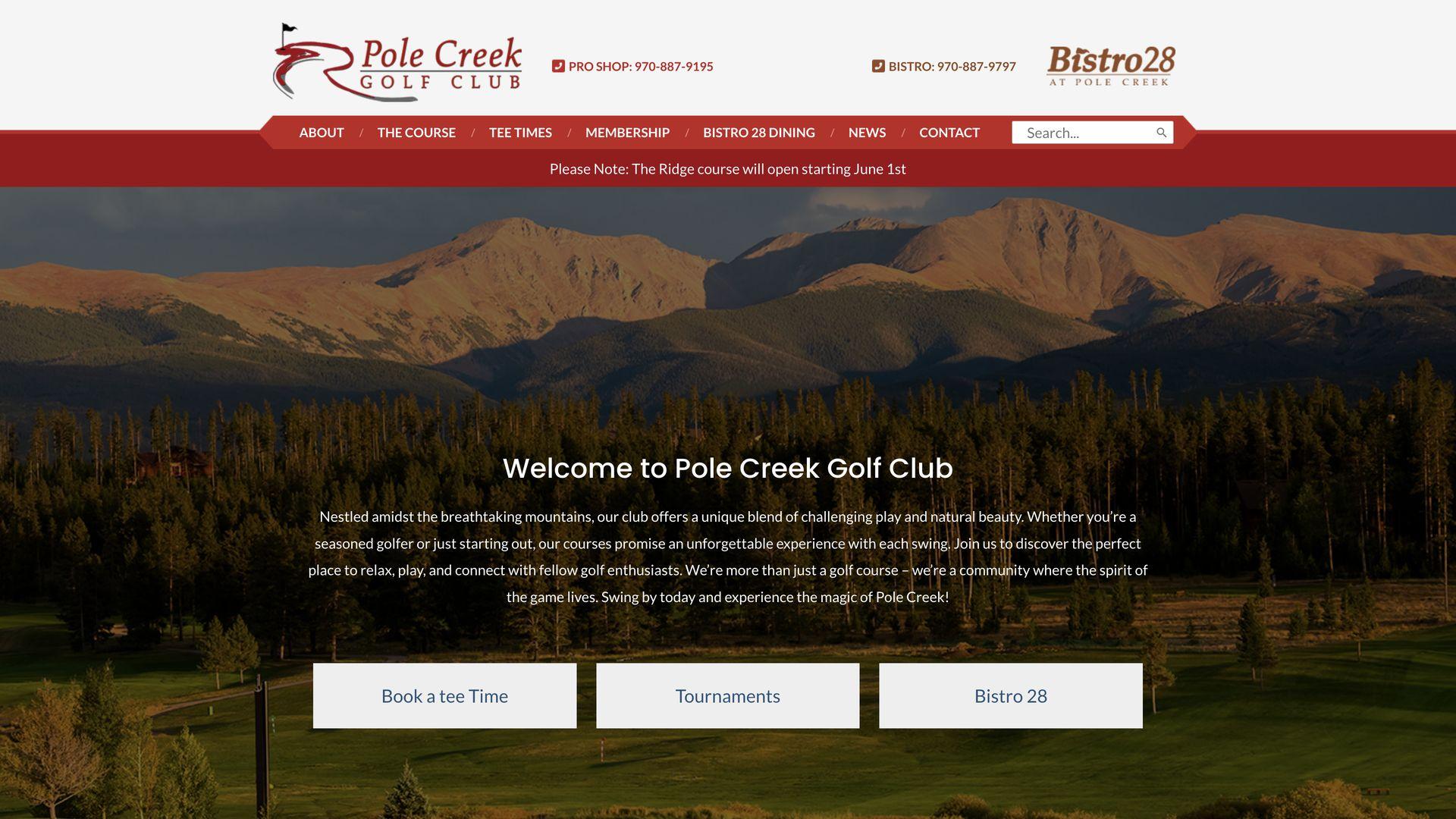 Golf Course Company Pole Creek Golf Club