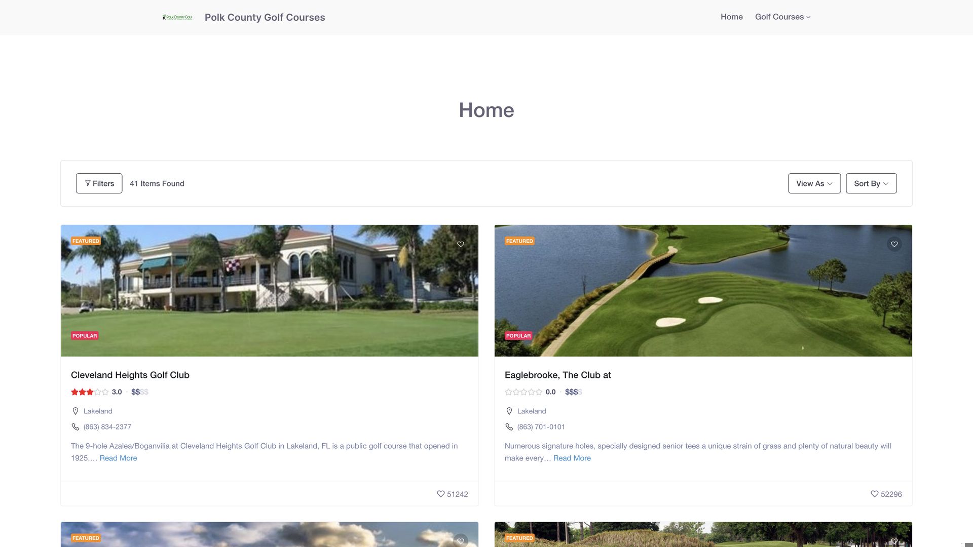 Golf Course Company Polk County Golf Directory