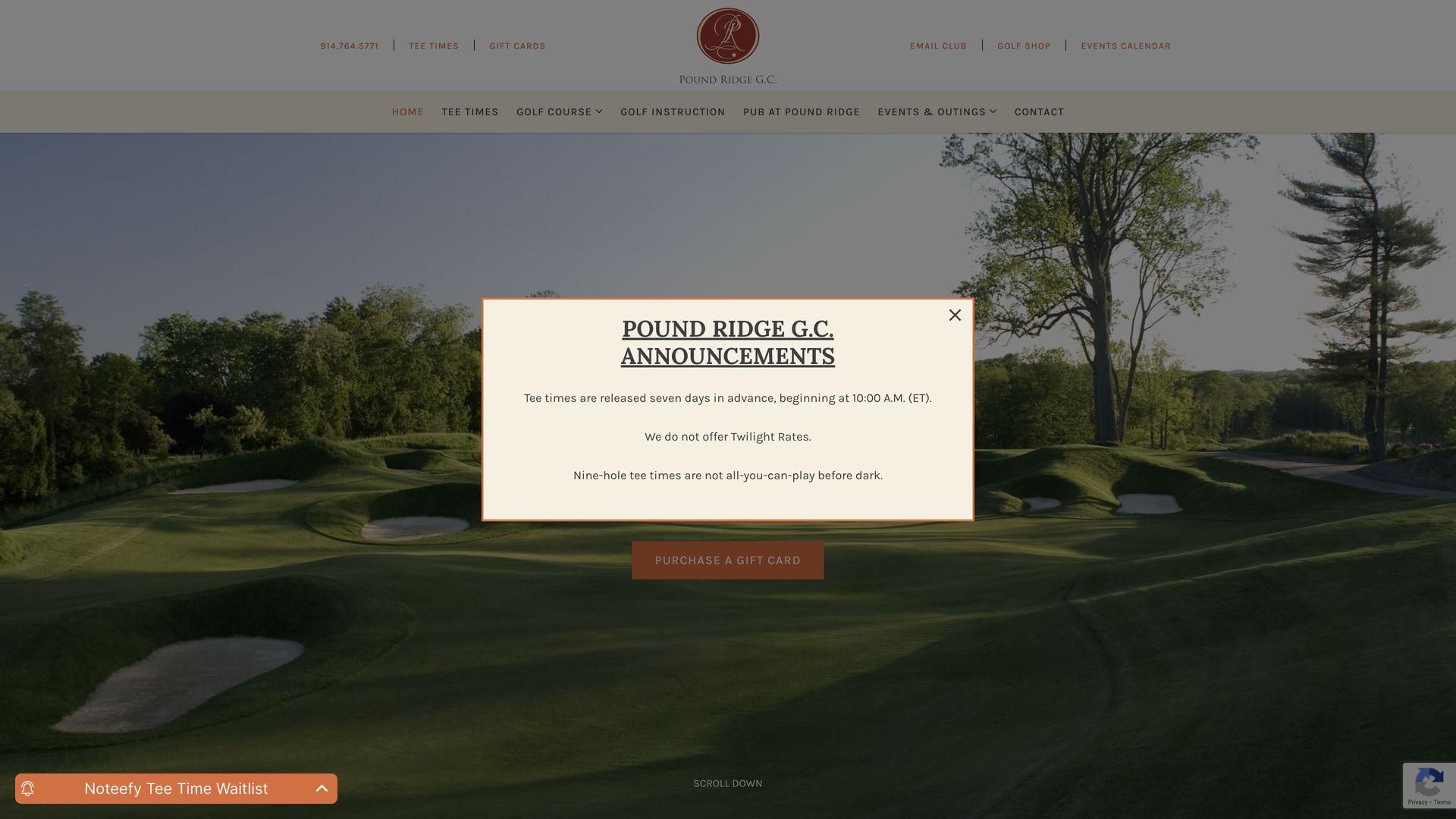 Golf Course Company Pound Ridge Golf Club