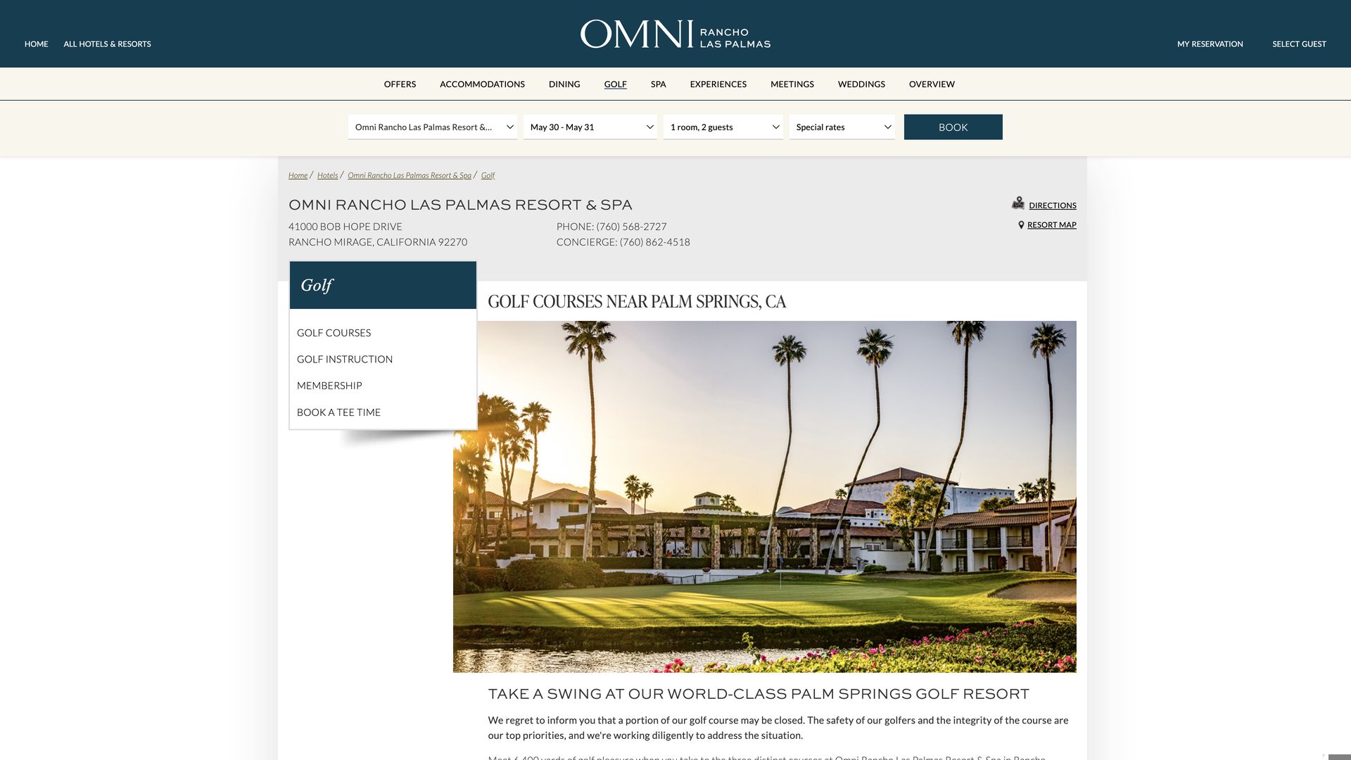 Golf Course Company Rancho Las Palmas Country Club