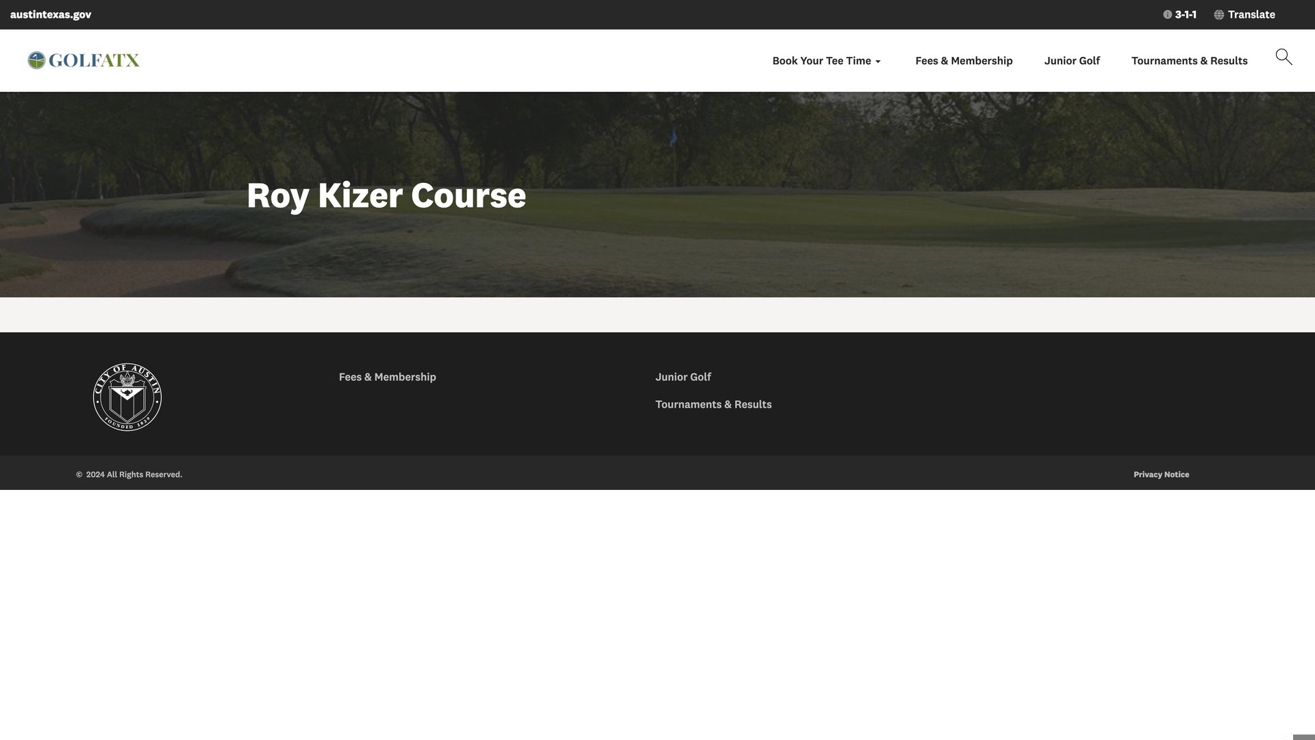 Golf Course Company Roy Kizer Golf Course