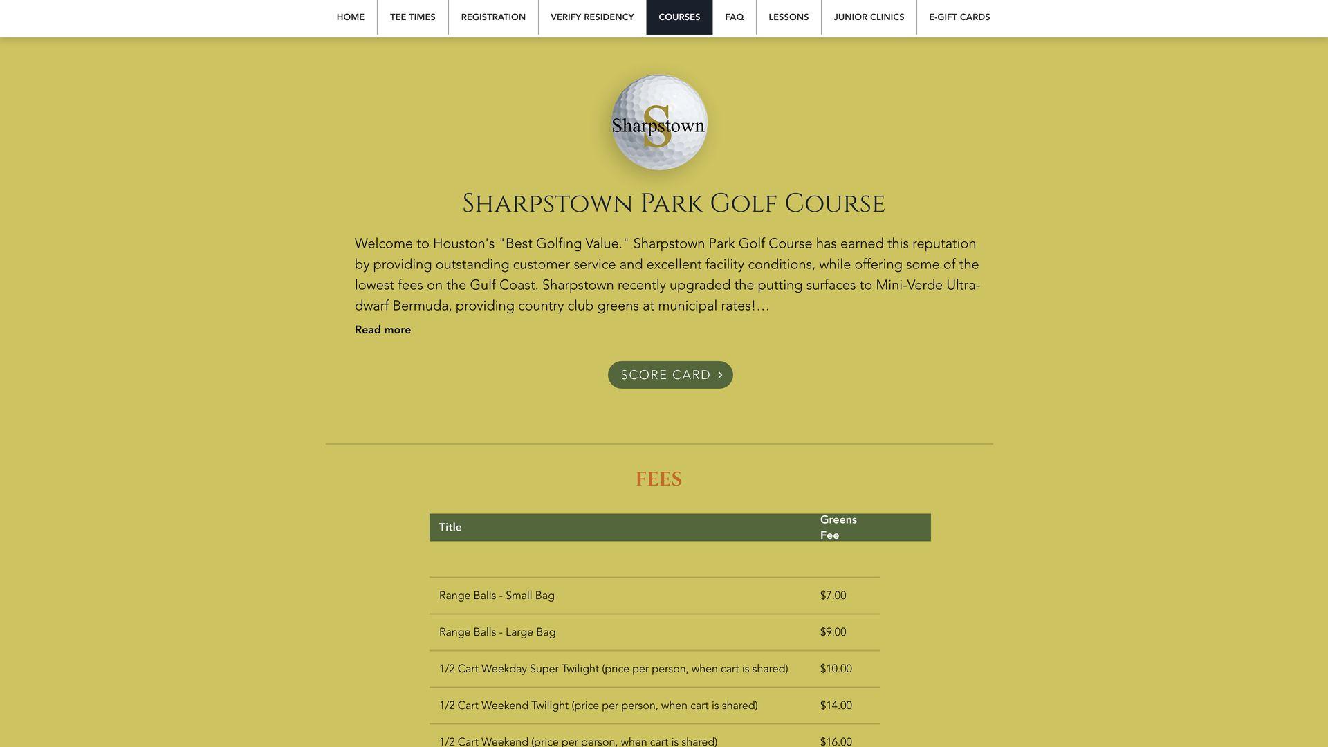 Golf Course Company Sharpstown Park Golf Course