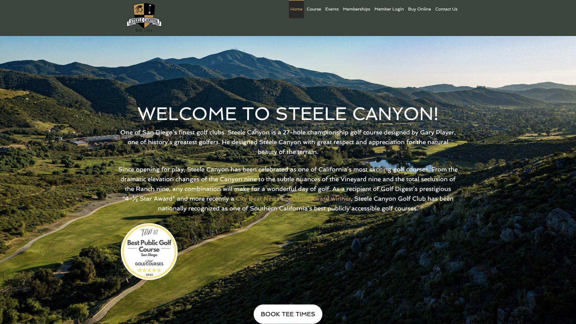 Golf Course Company Steele Canyon Golf Club