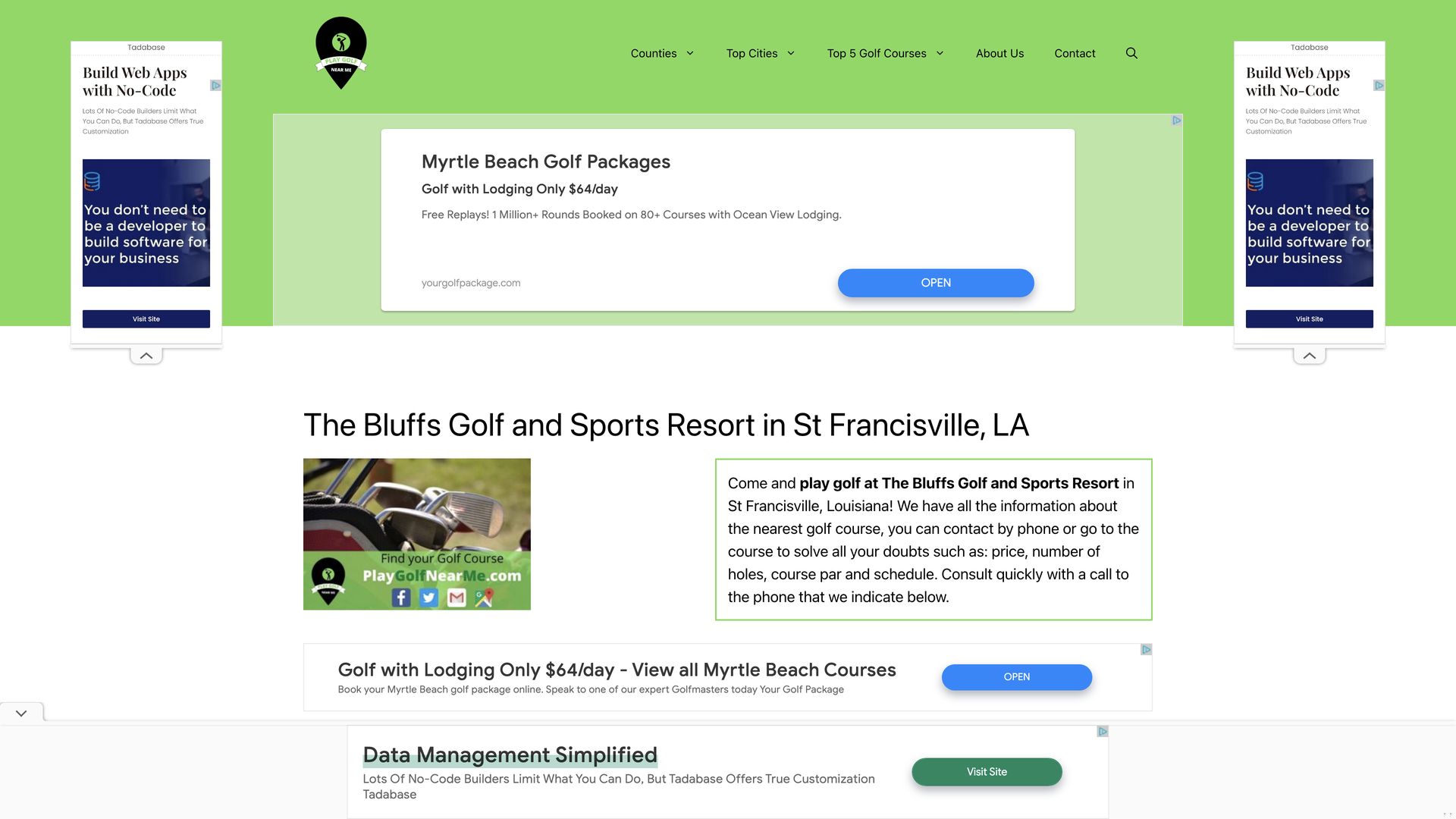 Golf Course Company The Bluffs Golf and Sports Resort