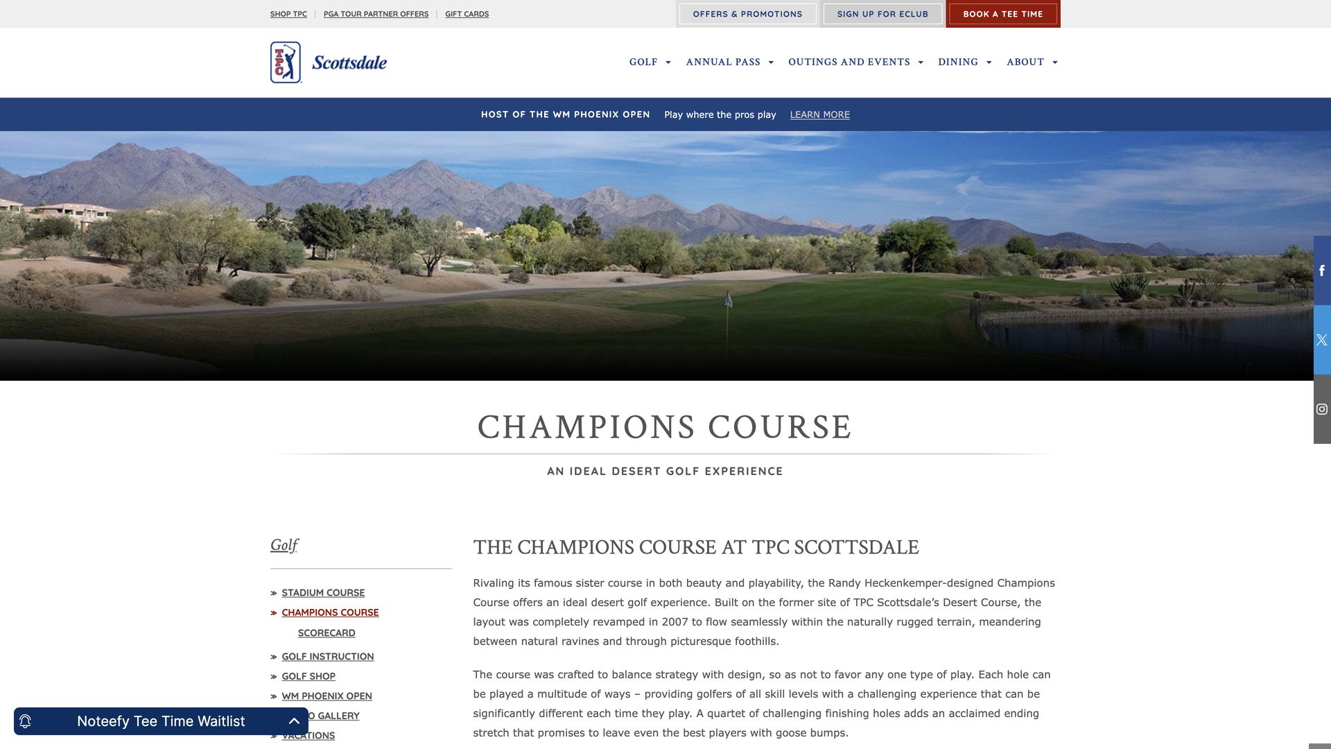 Golf Course Company TPC Scottsdale Champions Course