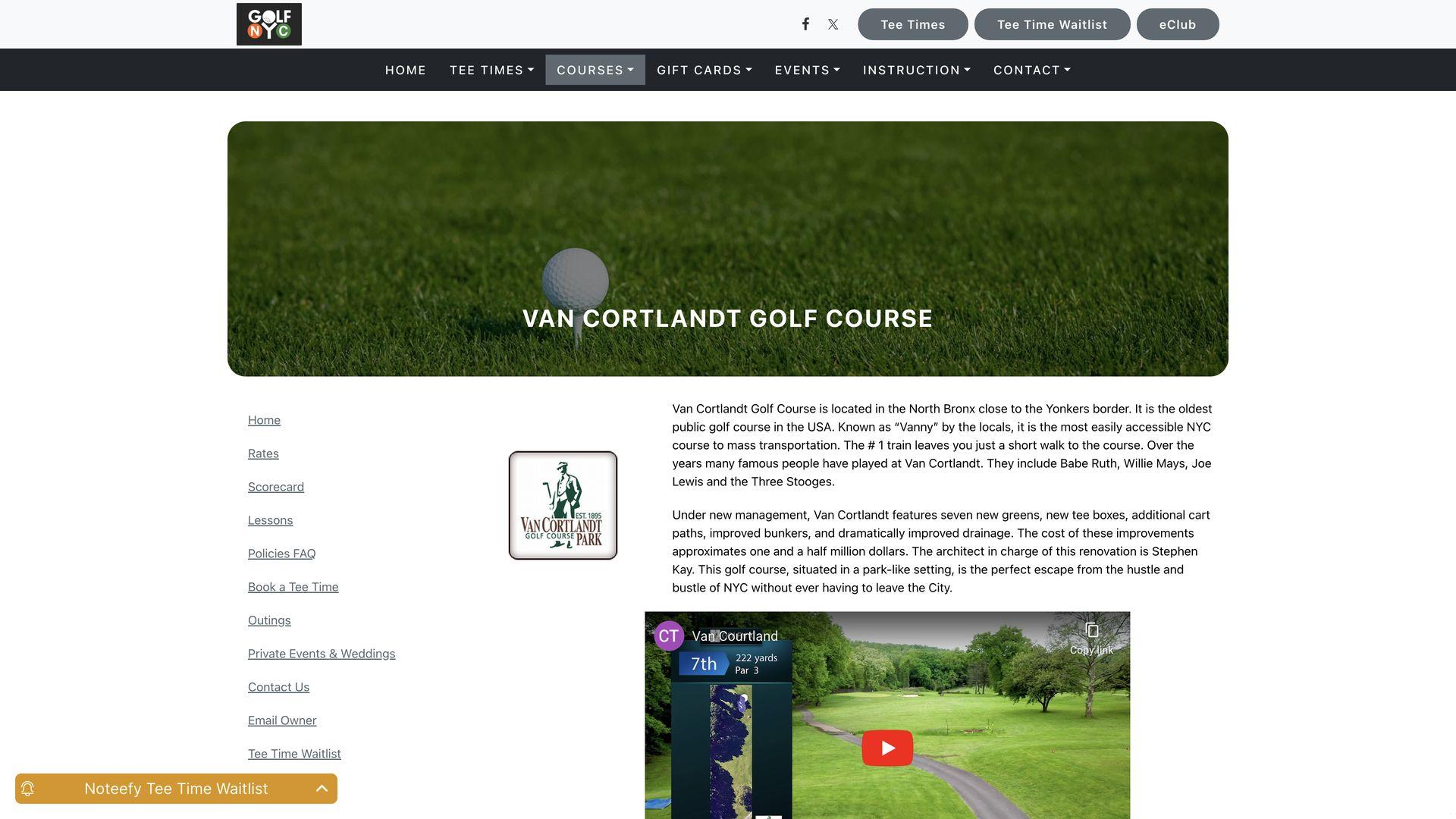Golf Course Company Van Cortlandt Park Golf Course
